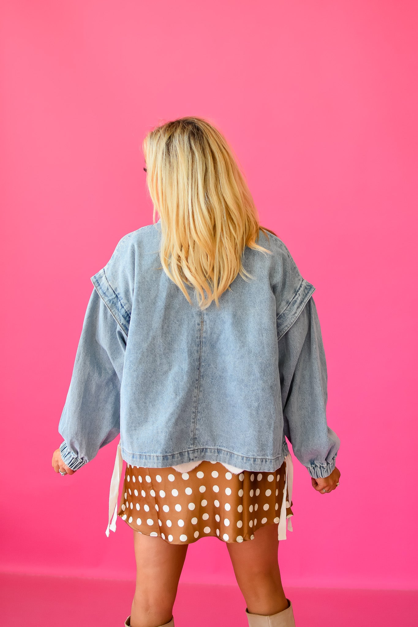 Rachel Oversized Denim Bomber Jacket