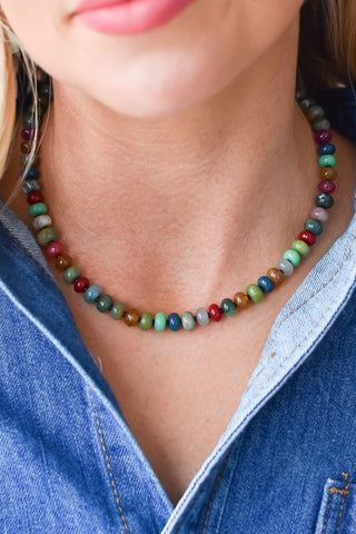 Olive Multi Beaded Necklace