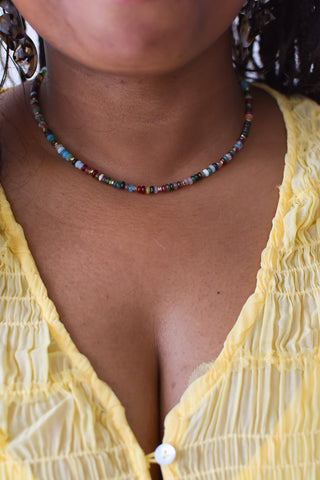Dark Cherry Beaded Necklace