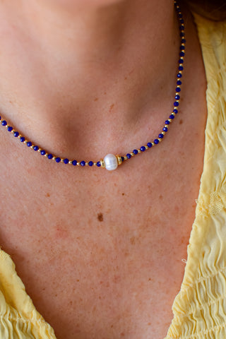 Glowy Bean Necklace - Blue