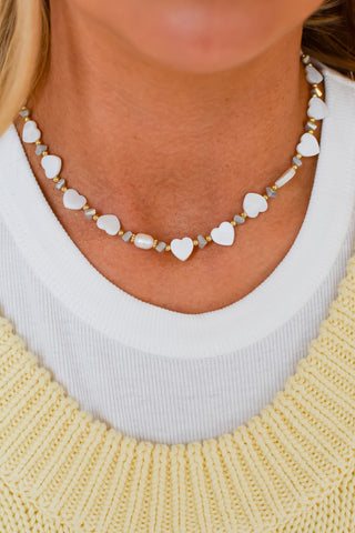 Multi Heart Stone Necklace