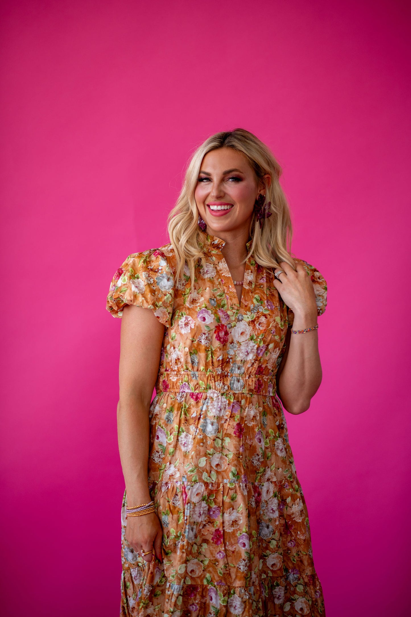 Josephine Floral Maxi Dress in Terracotta