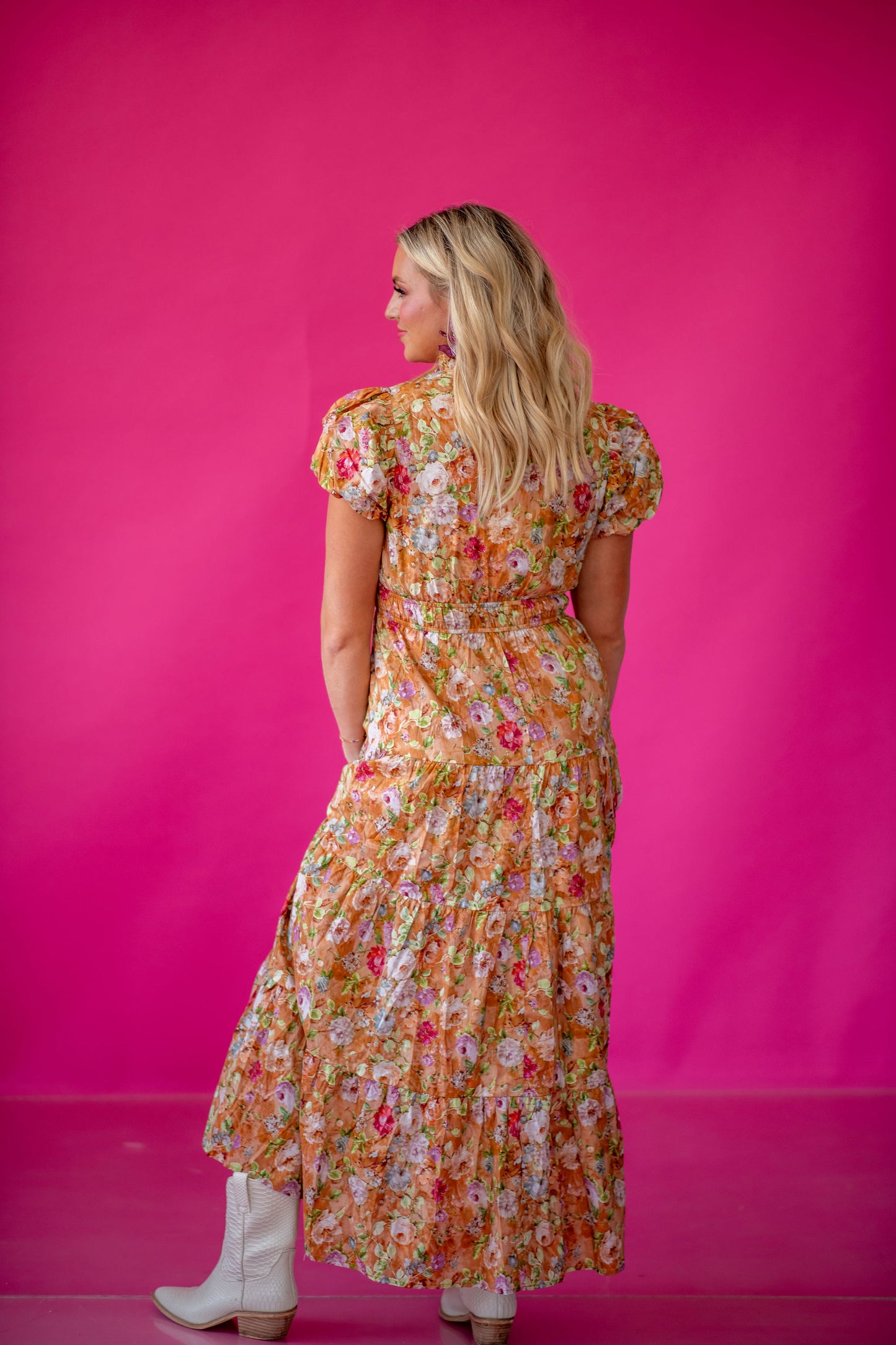 Josephine Floral Maxi Dress in Terracotta