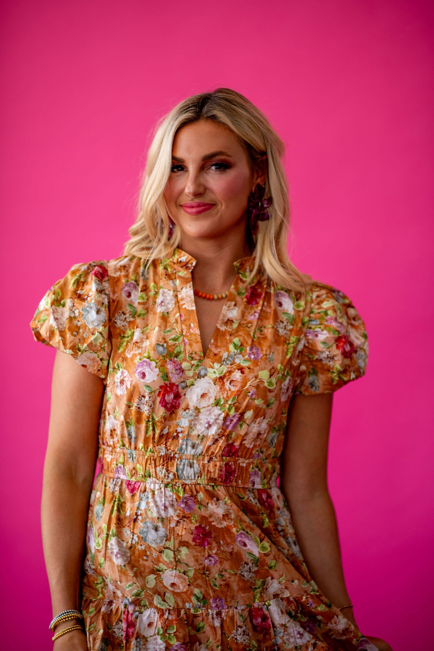 Josephine Floral Maxi Dress in Terracotta