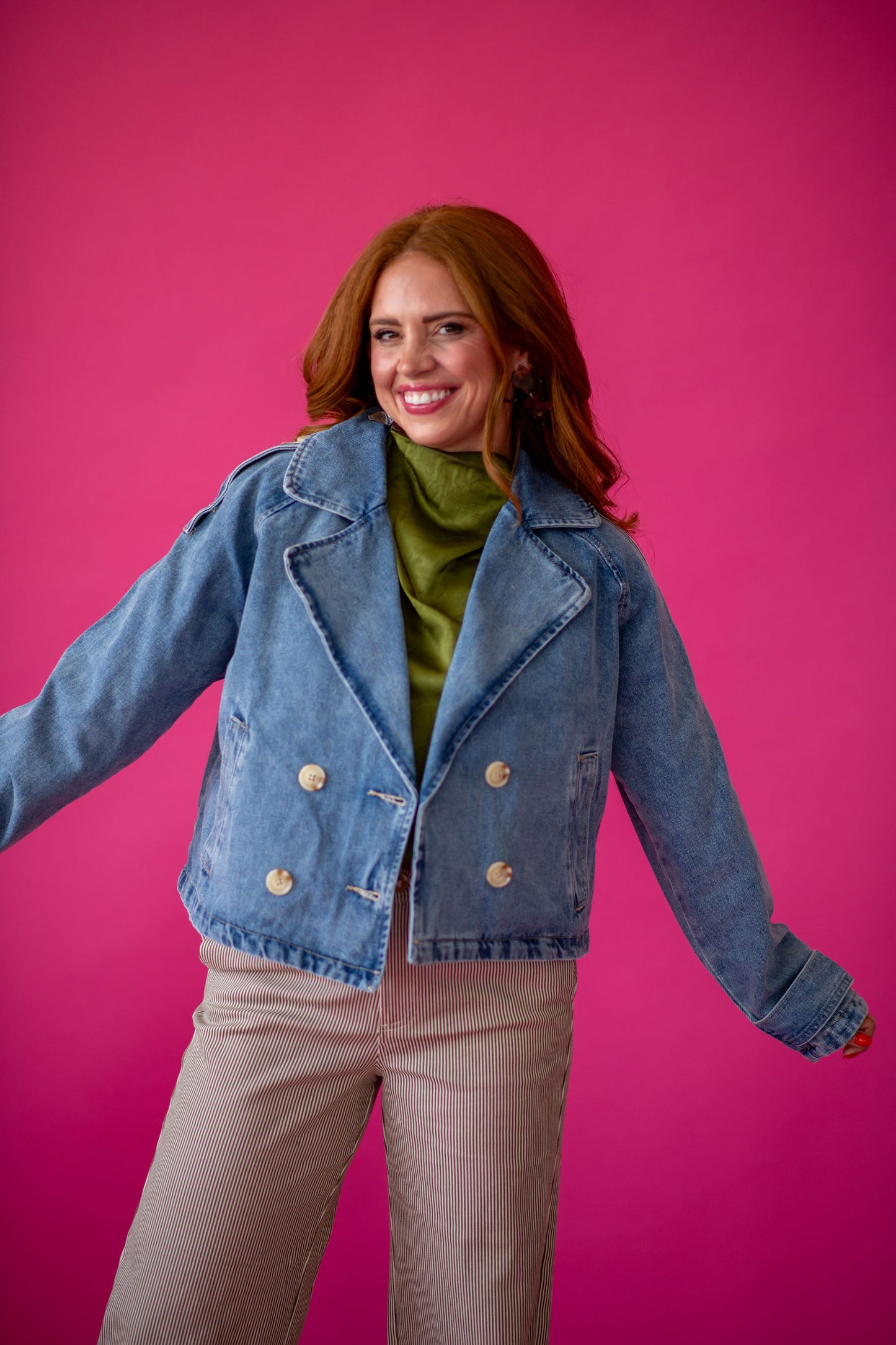 Paula Cropped Trench Denim Jacket