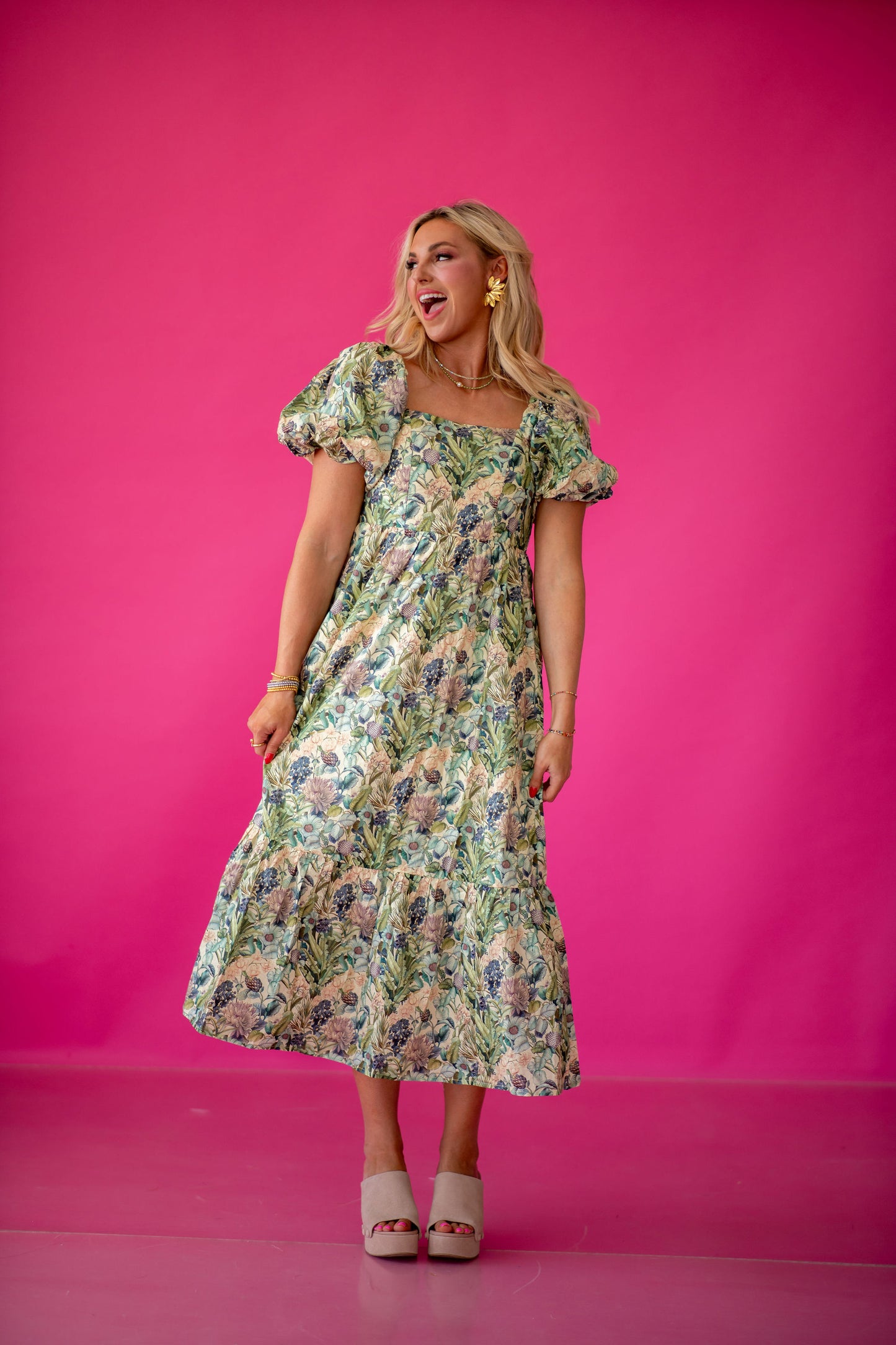 Loralee Floral Midi Dress