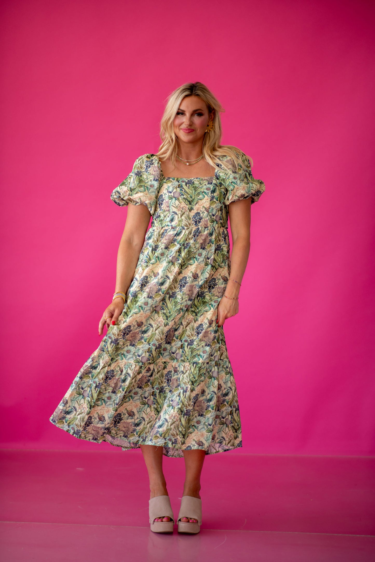 Loralee Floral Midi Dress