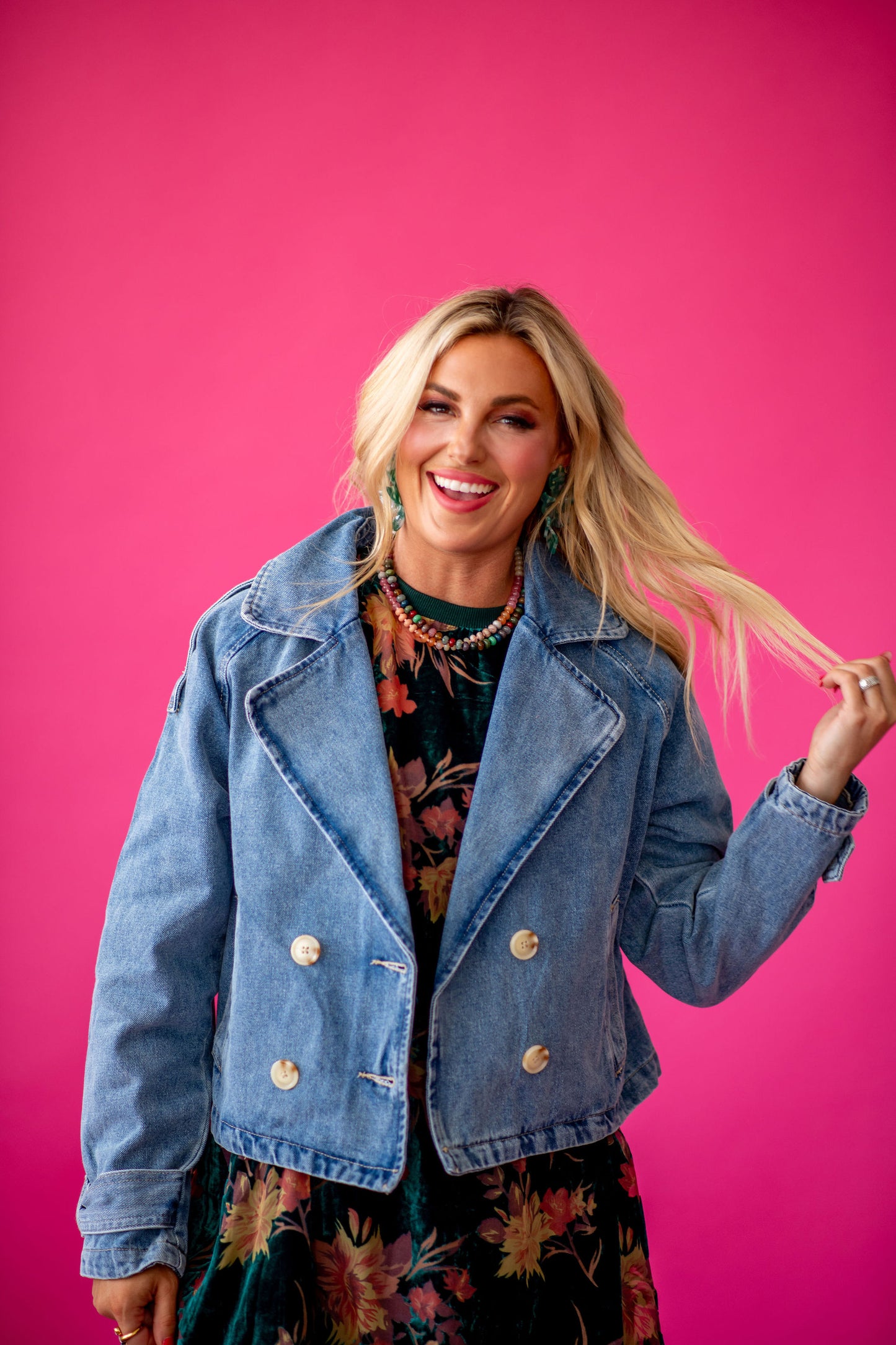 Paula Cropped Trench Denim Jacket