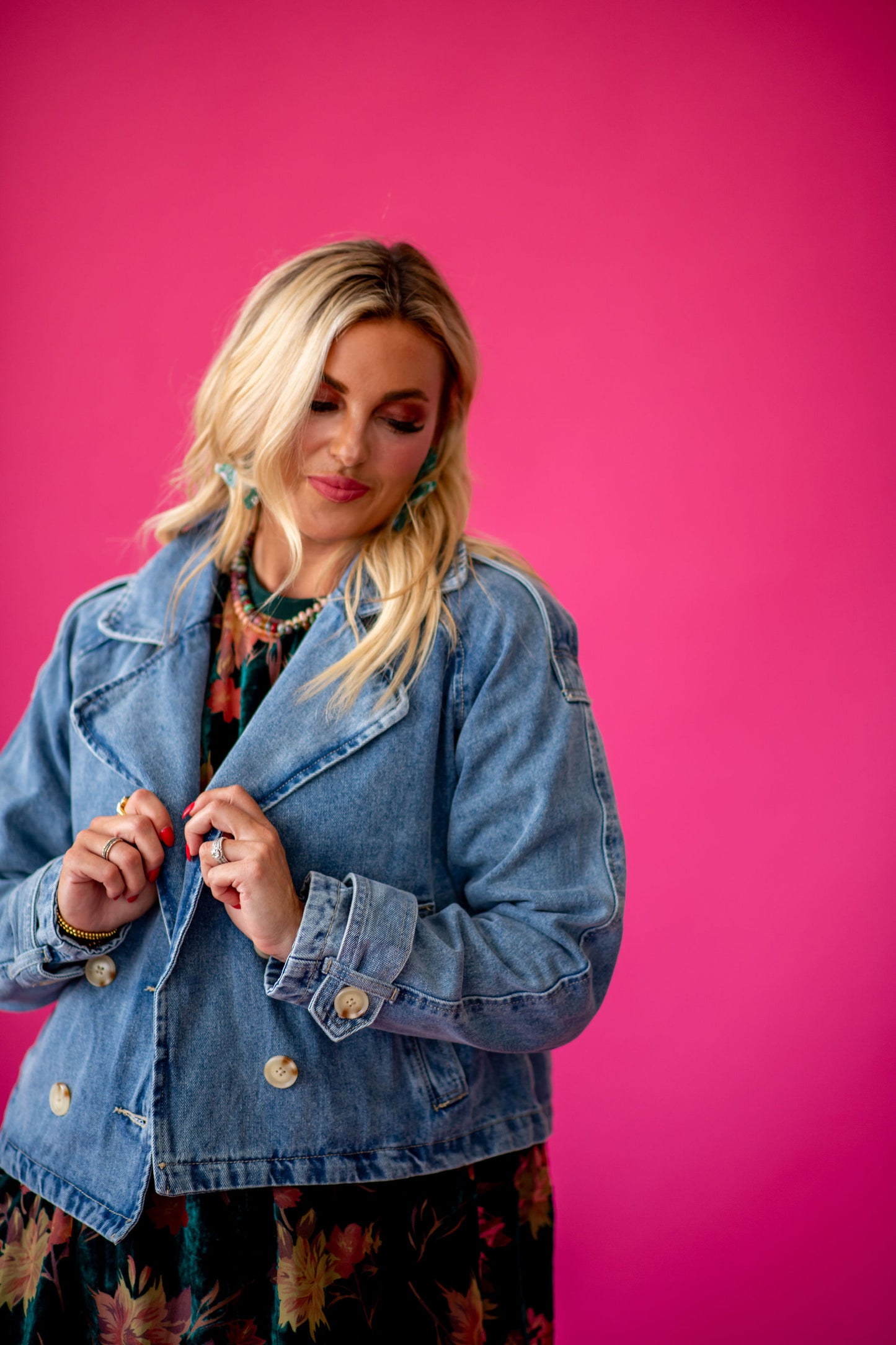 Paula Cropped Trench Denim Jacket