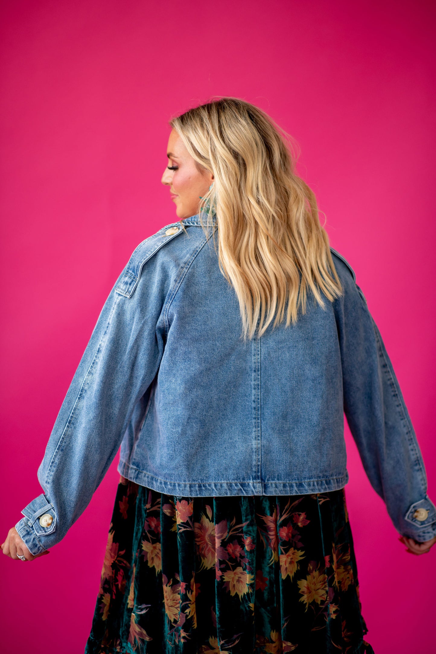 Paula Cropped Trench Denim Jacket