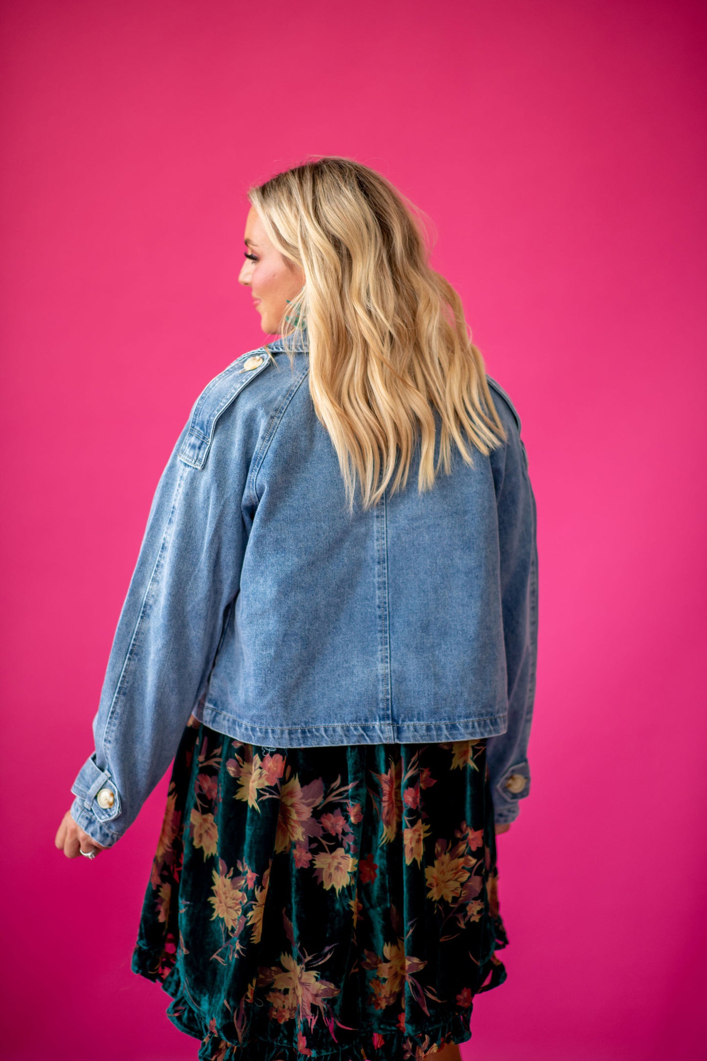 Paula Cropped Trench Denim Jacket