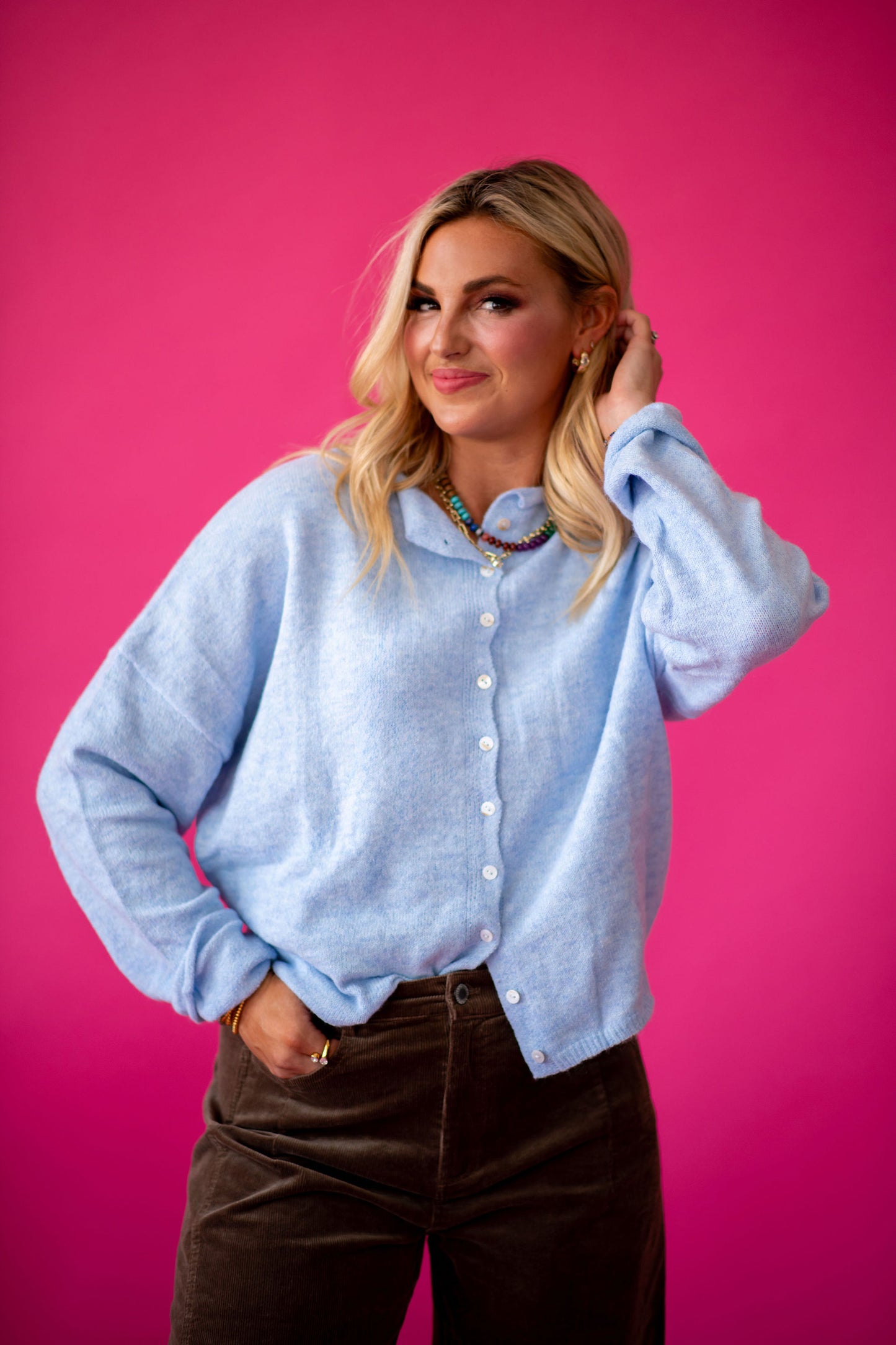 Piper Cardigan -Sky Blue