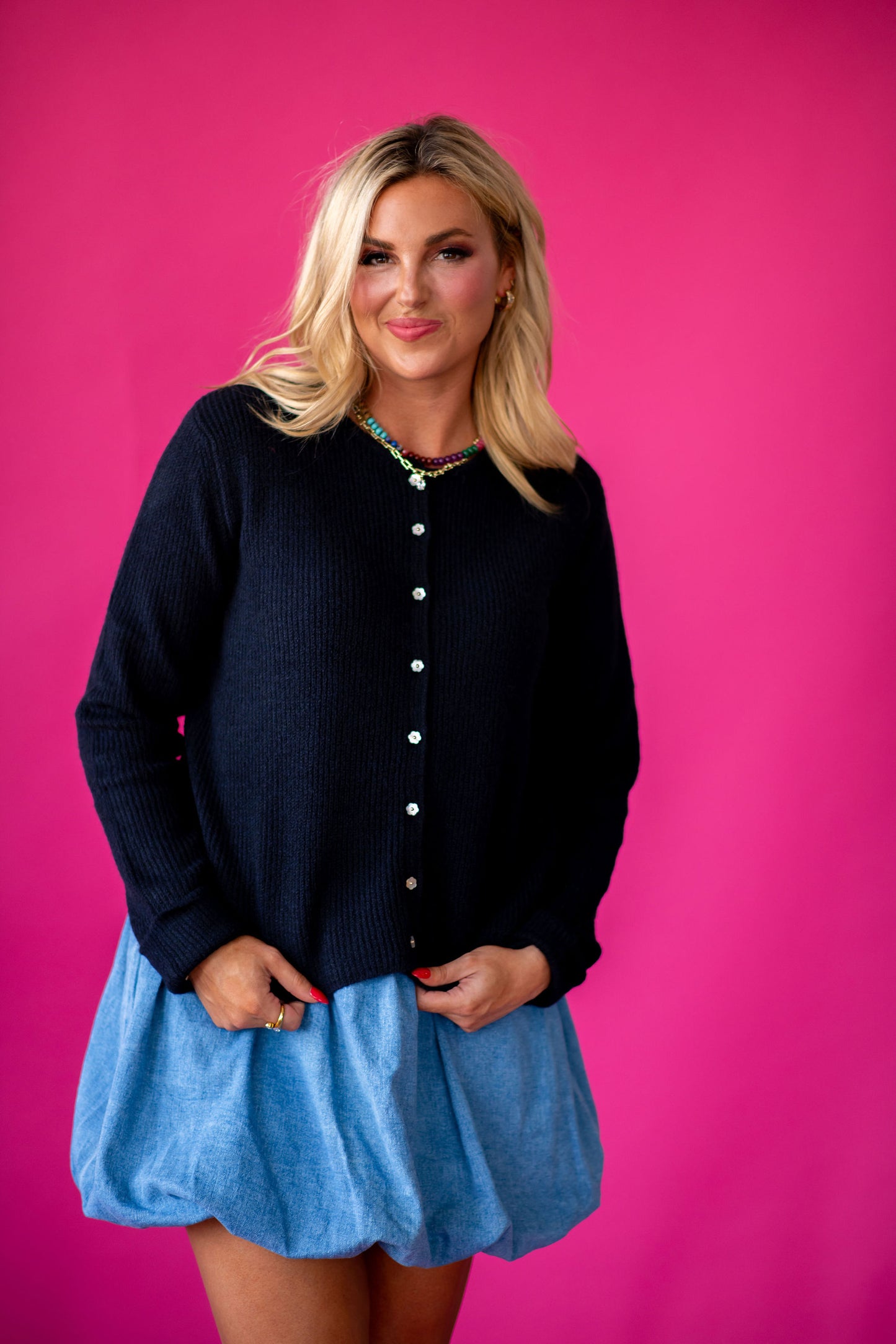 Carolyn Flower Button Down Cardigan