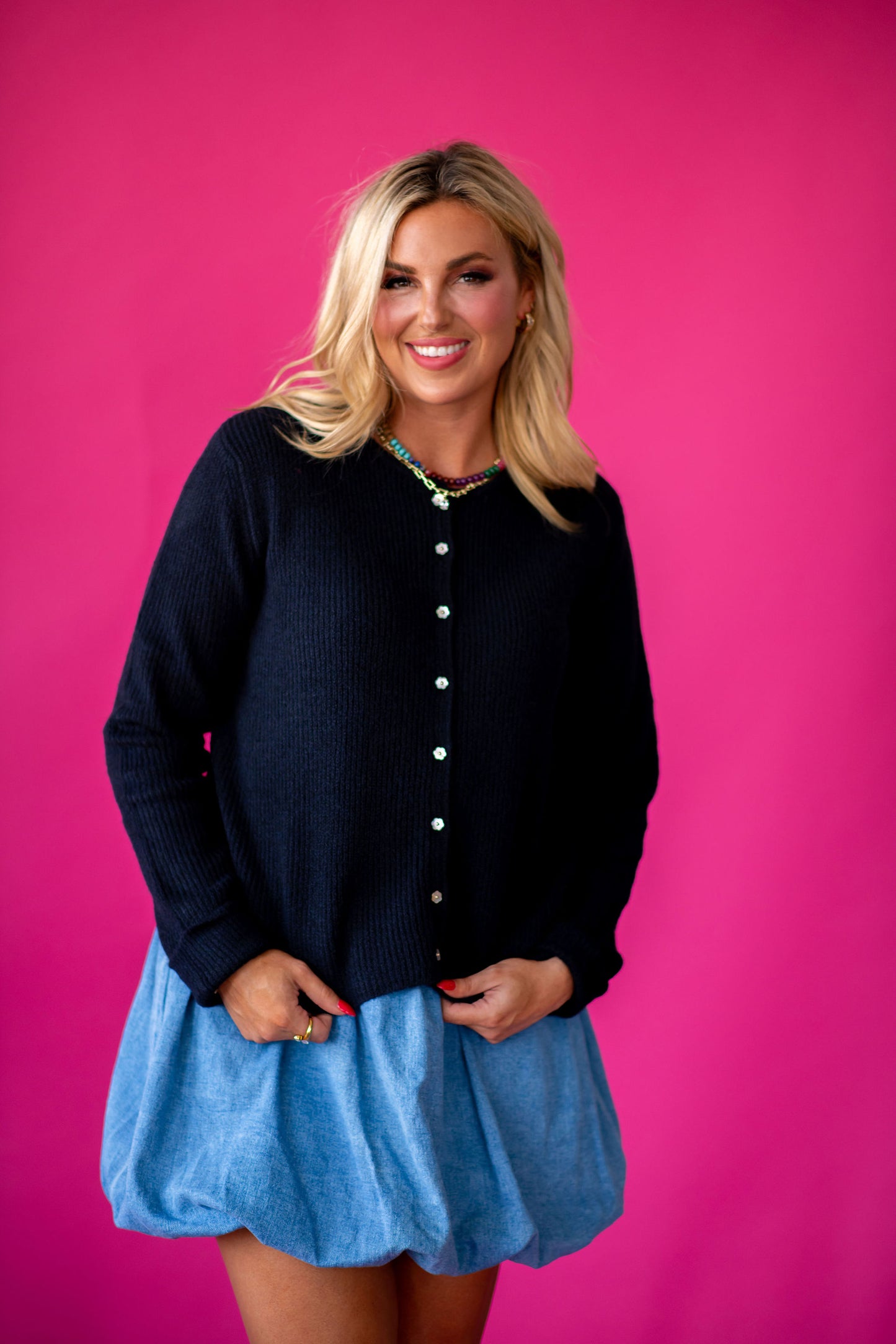 Carolyn Flower Button Down Cardigan