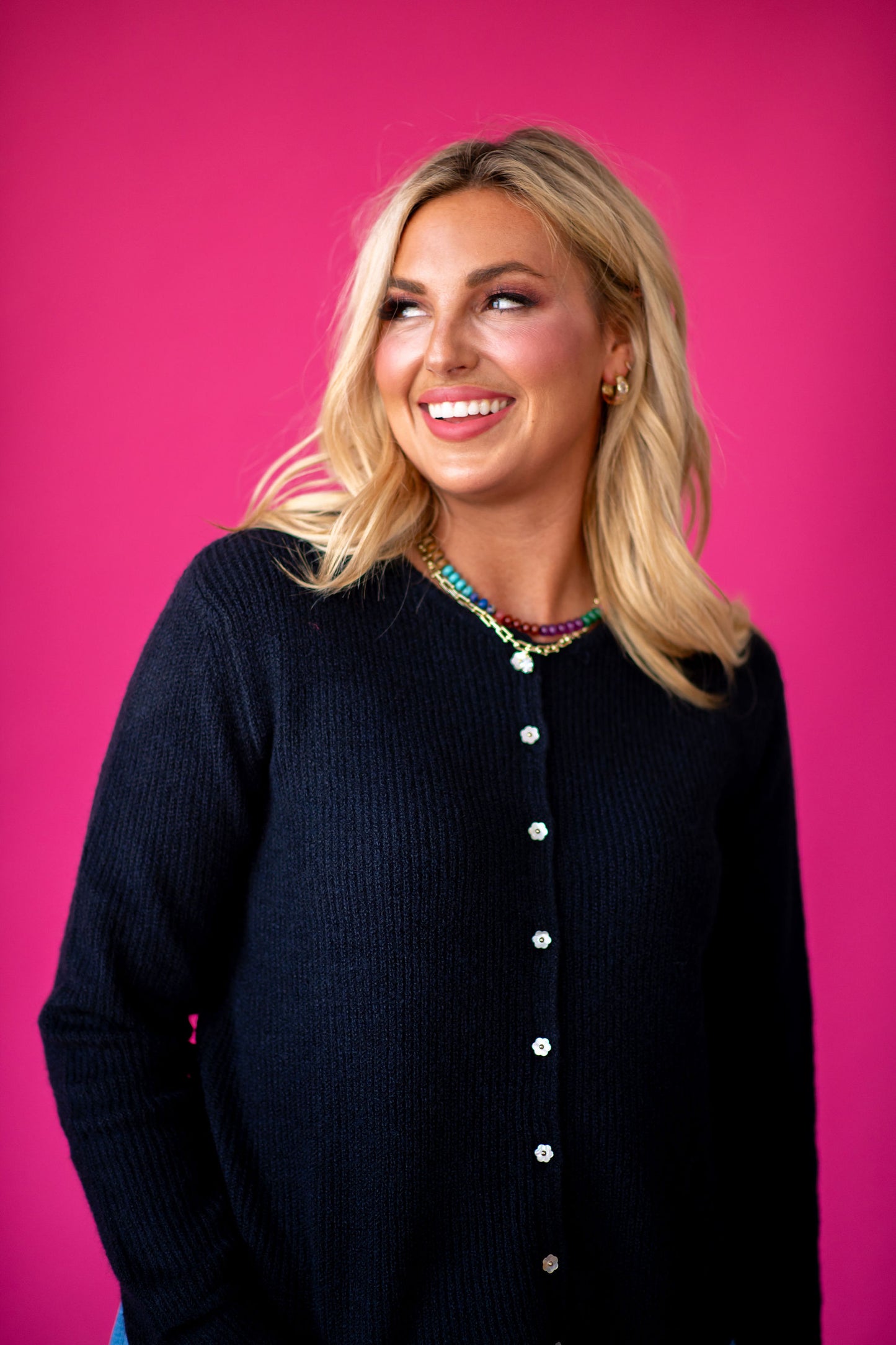 Carolyn Flower Button Down Cardigan