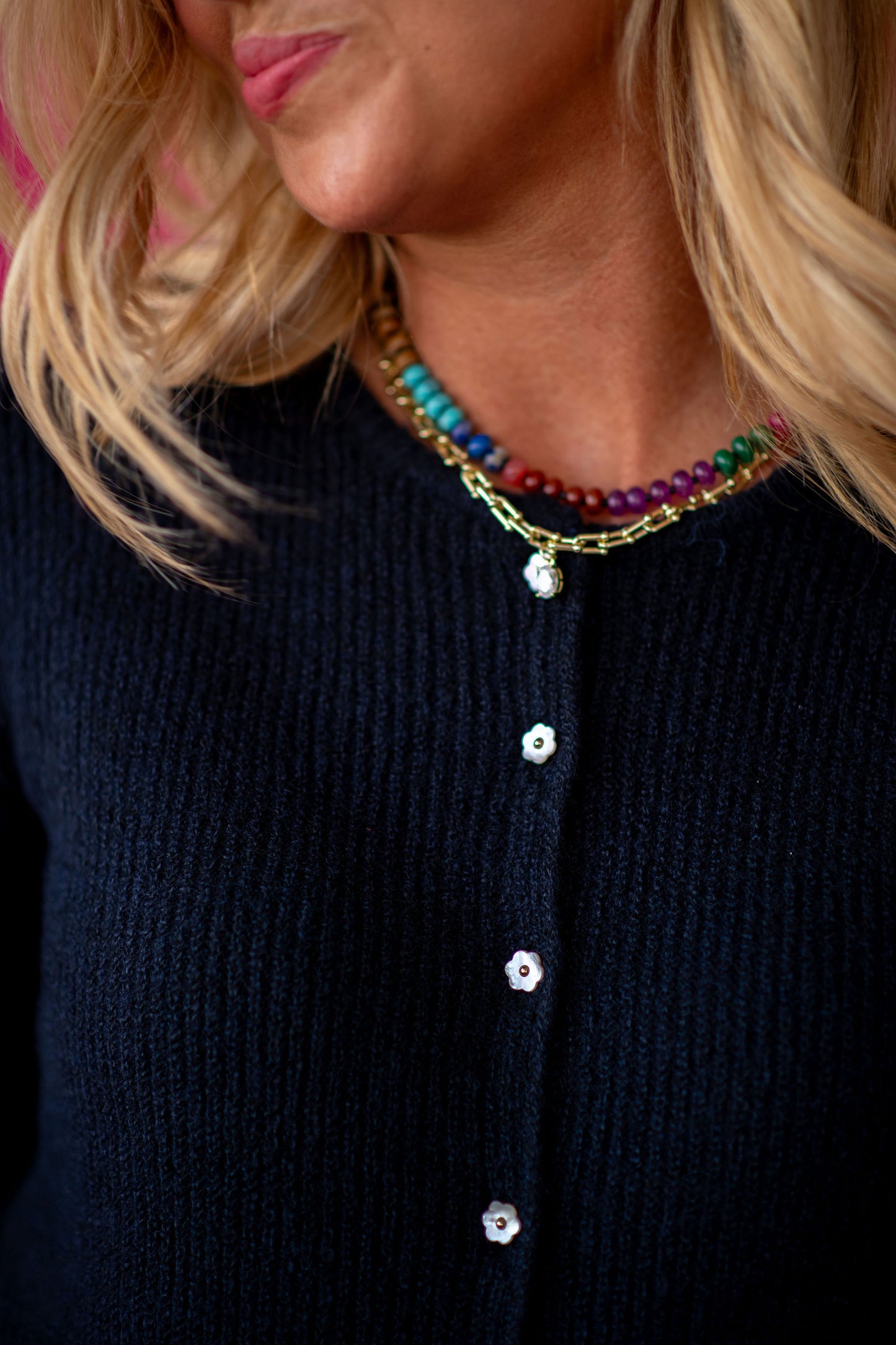 Carolyn Flower Button Down Cardigan