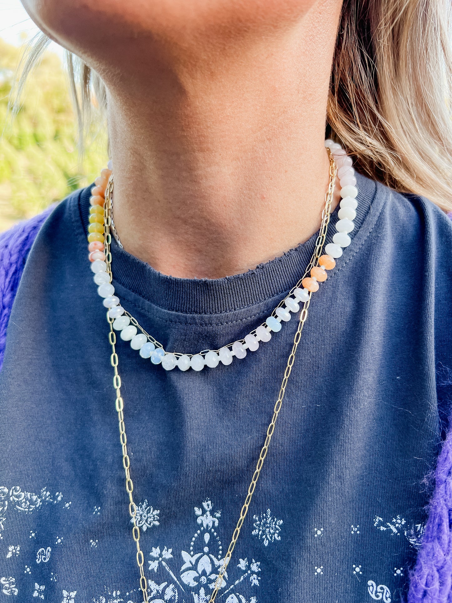 Rainbow Necklace- Neutrals
