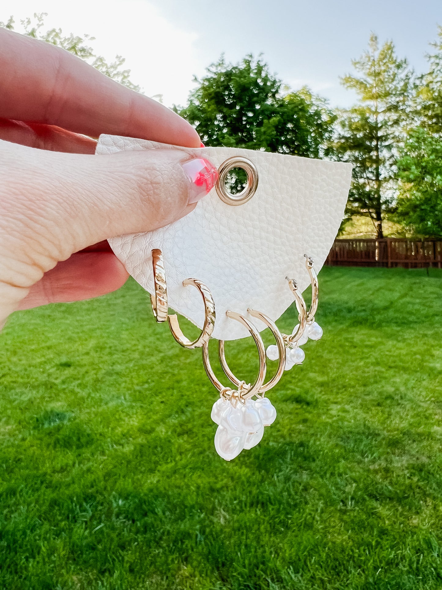 Pearl Hoop Trio Set