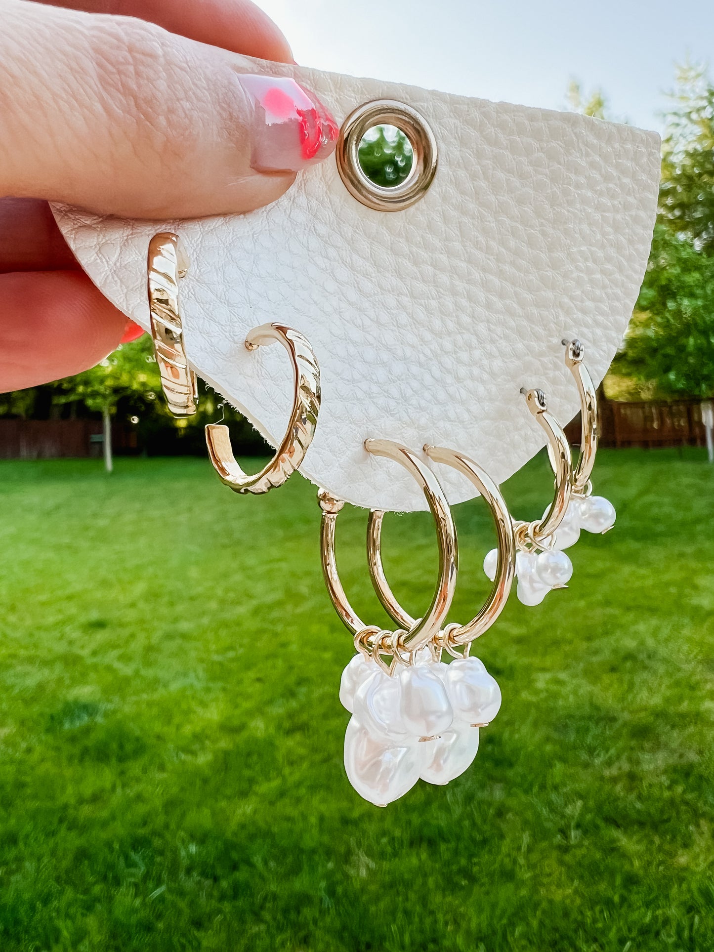 Pearl Hoop Trio Set
