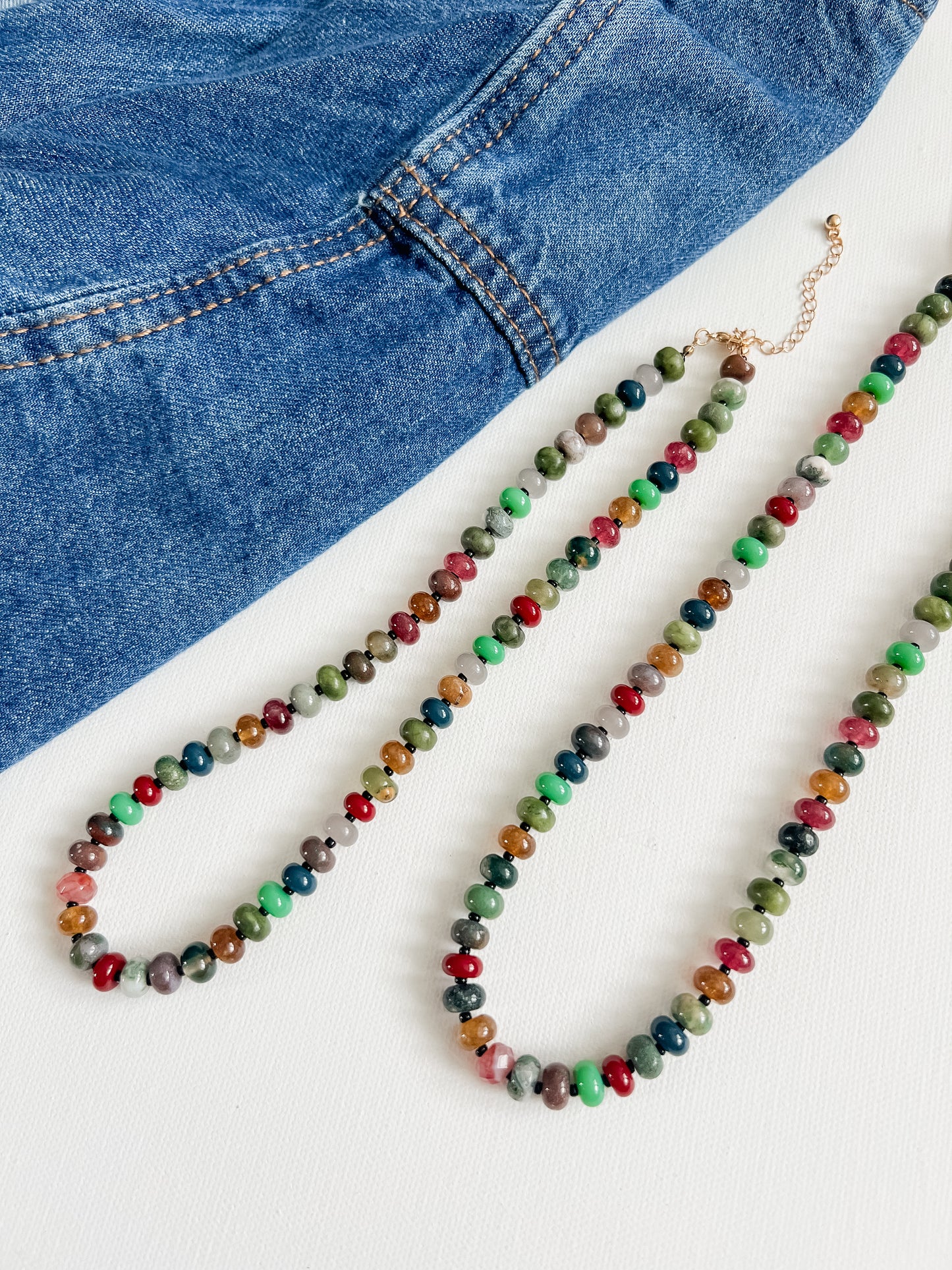 Olive Multi Beaded Necklace