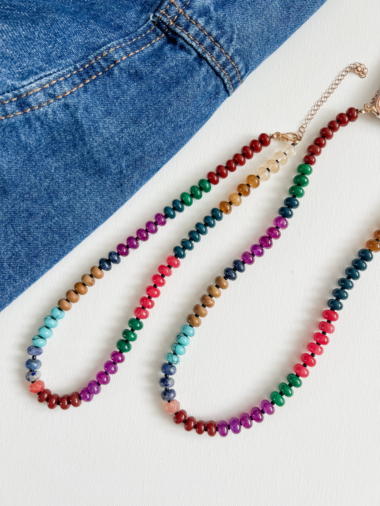 Jewel Tones Beaded Necklace