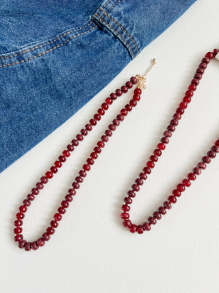 Maroon Beaded Necklace