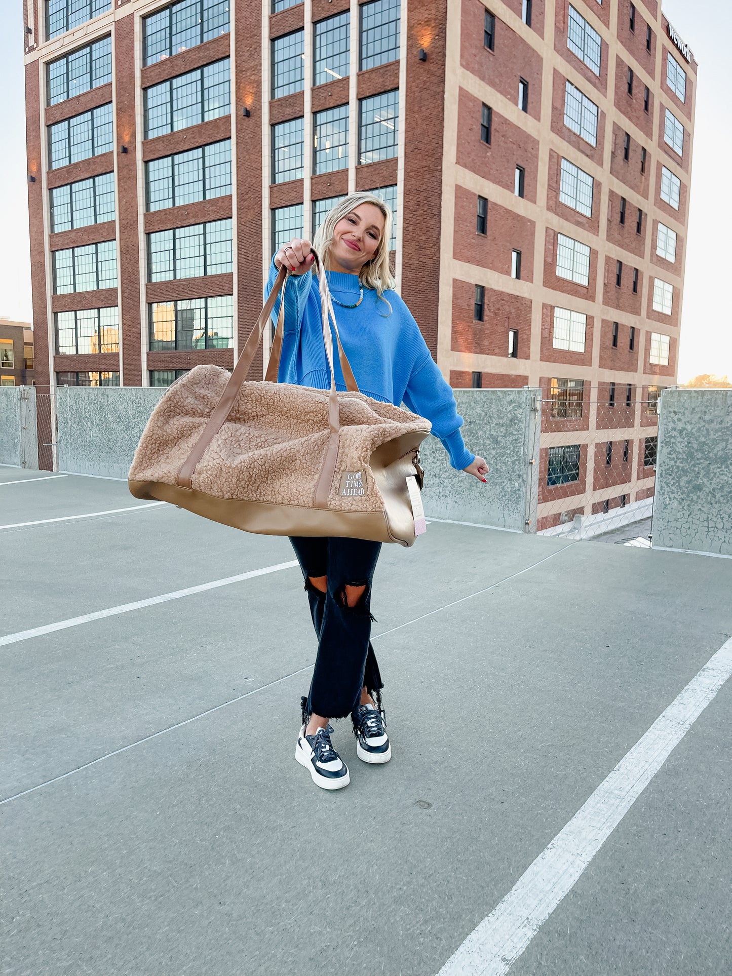 Home for the Holidays Sherpa Duffle Bag