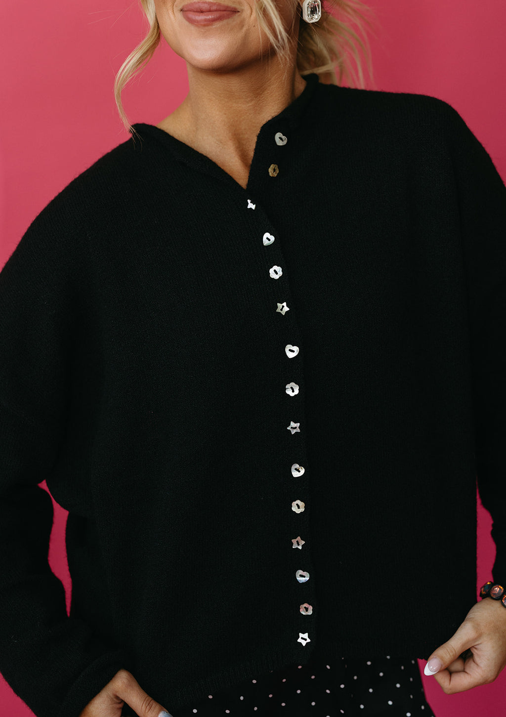 Mismatch Buttons Piper Cardigan // Matcha