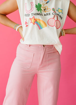 Lillian Pink Twill Pants