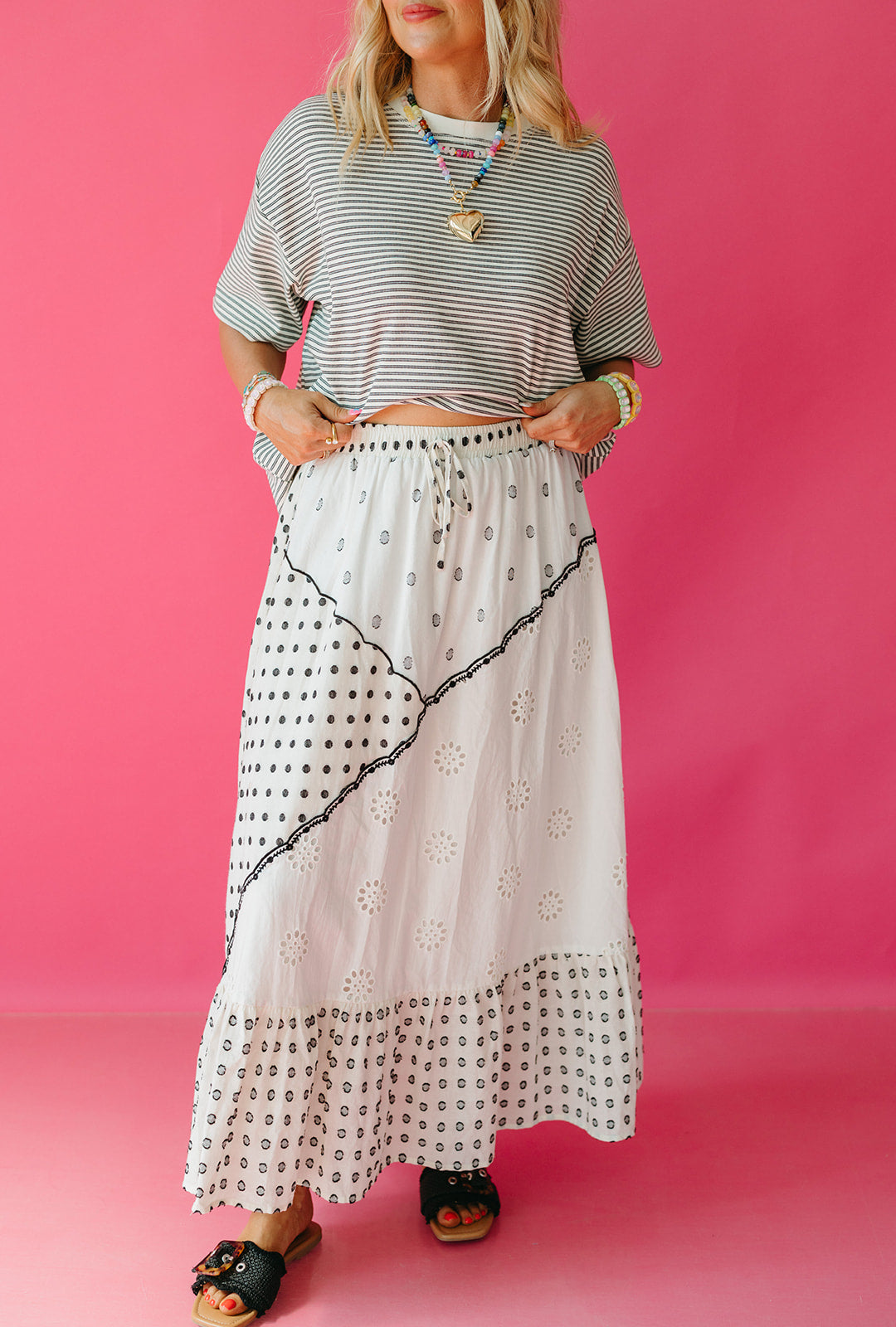 Marcelle Eyelet Maxi Skirt