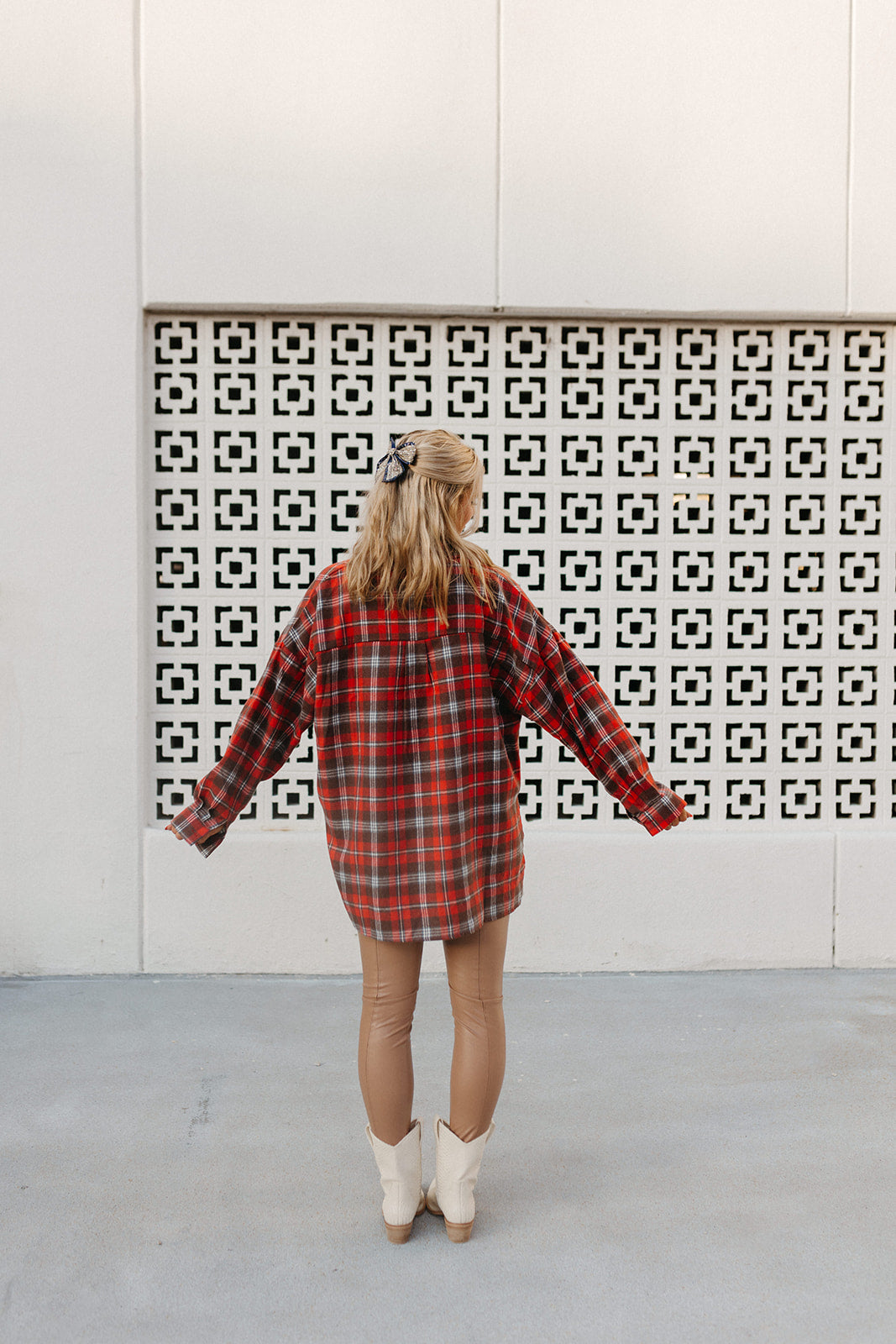 Tamara Plaid Tunic in Red