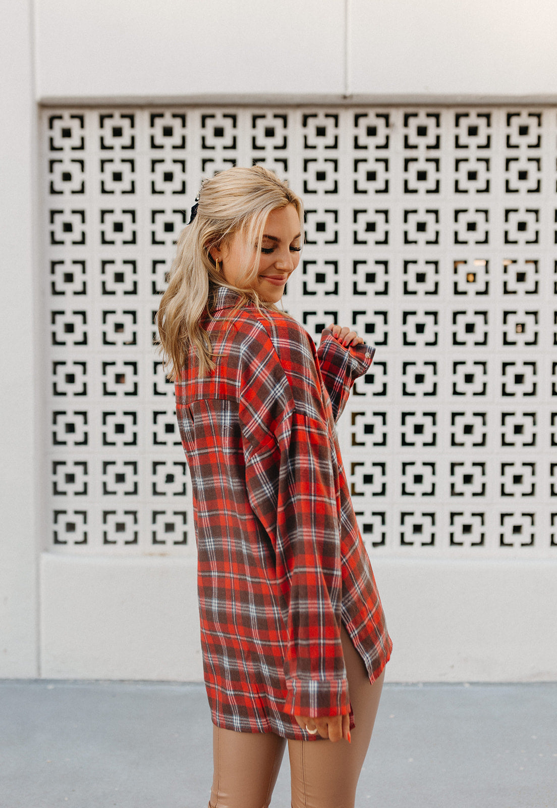 Tamara Plaid Tunic in Red