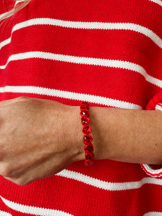 Red Heart Gemstone Bracelet