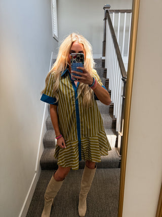Martini Stripe Mini Dress