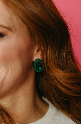 Eva Statement Earring - Green Pear
