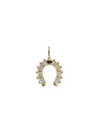 Lucky Horseshoe Charm in White