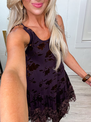 Jenni Floral Lace Trim Mini Dress