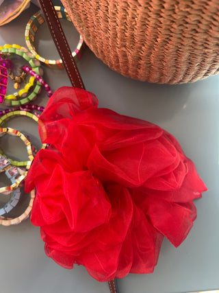 Oversized Scrunchie in Red Organza