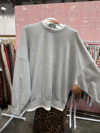 Marisol Layered Sweatshirt in Grey *PREORDER*