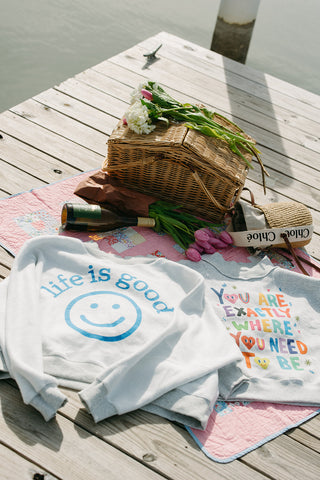 Life Is Good Reversible Mock Neck Sweatshirt