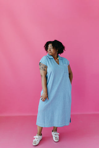 Sylvie Denim Collared Midi Dress