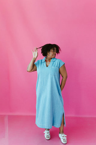 Sylvie Denim Collared Midi Dress