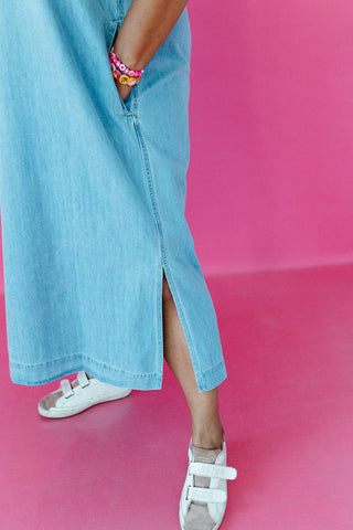 Sylvie Denim Collared Midi Dress