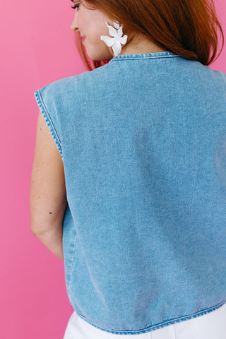 Vanessa Button Up Denim Vest