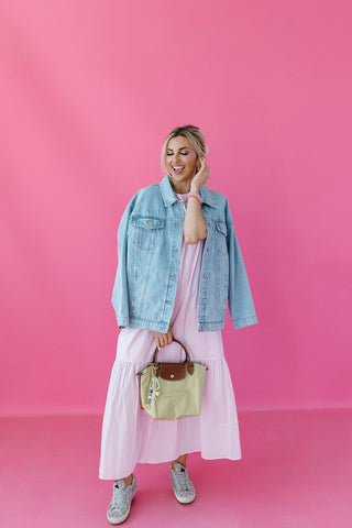 Romey Cotton Midi Dress in Ballet Pink