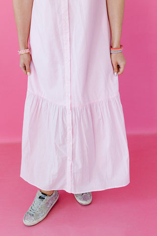 Romey Cotton Midi Dress in Ballet Pink
