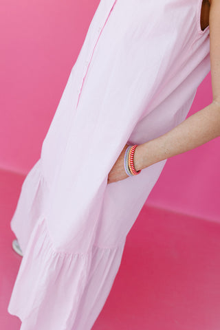 Romey Cotton Midi Dress in Ballet Pink