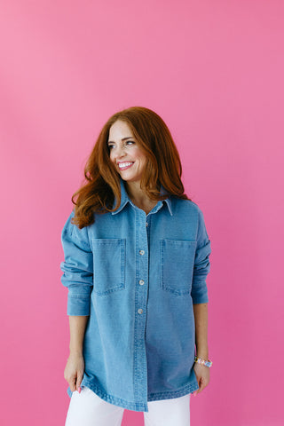 Aria Washed Stretch Denim Jacket