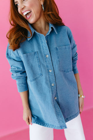 Aria Washed Stretch Denim Jacket