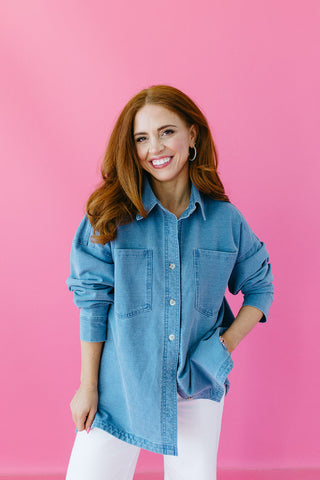 Aria Washed Stretch Denim Jacket